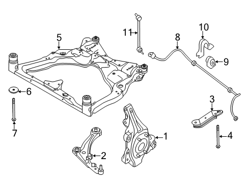 2021 Nissan Murano Suspension Components, Stabilizer Bar & Components Diagram