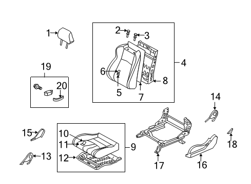 Pad-Front Seat Back Diagram for 87661-CD010