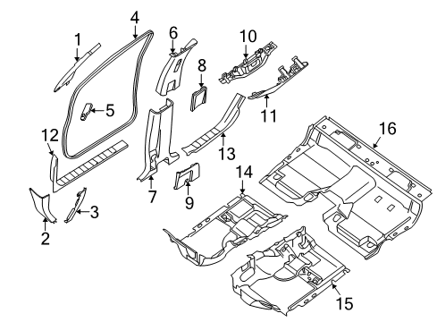 2020 Nissan Frontier Interior Trim - Cab Diagram 4