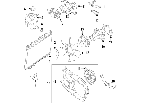 2021 Nissan NV Cooling System, Radiator, Water Pump, Cooling Fan Diagram 4