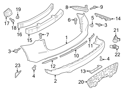 2021 Nissan Murano Bumper & Components - Rear Diagram