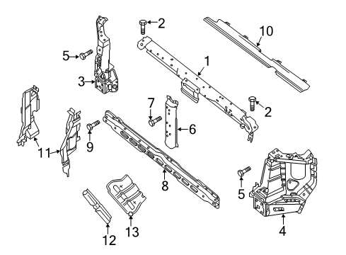 2020 Nissan NV Radiator Support Diagram