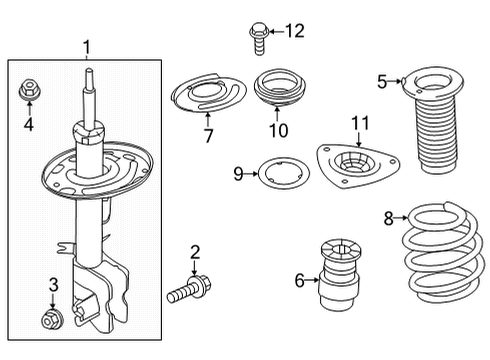 2024 Nissan Pathfinder STRUT KIT FT RH Diagram for E4302-1A55A