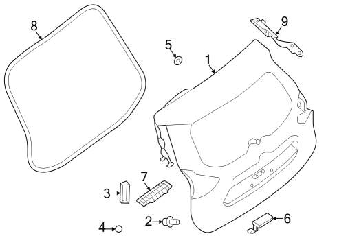 2020 Nissan Rogue Gate & Hardware Diagram