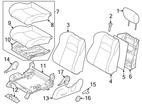 2024 Nissan Z Driver Seat Components Diagram 2