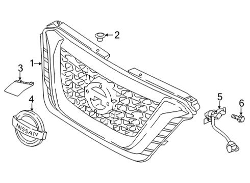 2021 Nissan Kicks Grille & Components Diagram