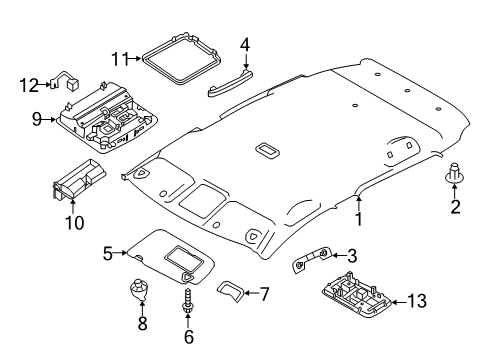 2021 Nissan Leaf Interior Trim - Roof Diagram