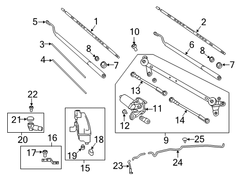 2021 Nissan Titan Wiper & Washer Components Diagram