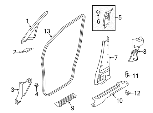 2021 Nissan NV Interior Trim - Pillars Diagram