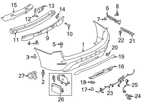 2020 Nissan Pathfinder Bumper & Components - Rear Diagram