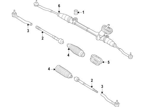 2020 Nissan Versa Steering Column & Wheel, Steering Gear & Linkage Diagram 4