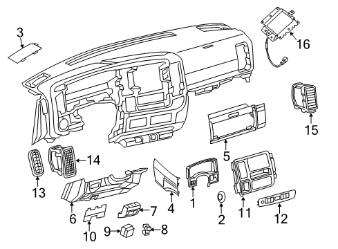 2021 Nissan NV 3500 Cluster & Switches, Instrument Panel Diagram 3