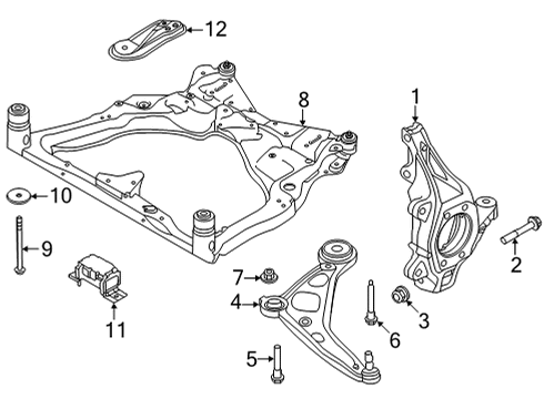 2023 Nissan Pathfinder Stopper-Insulator,Rebound RH Diagram for 54340-6SA0B