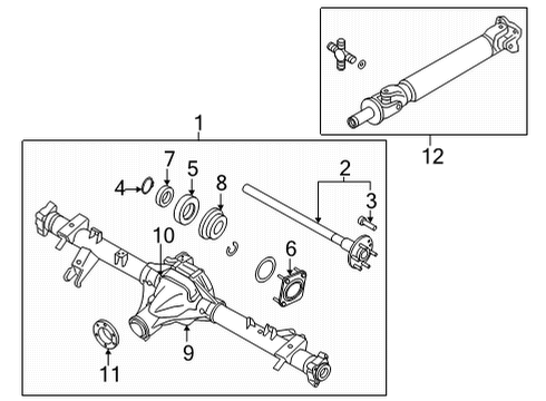 2024 Nissan Frontier AXLE ASSY-REAR W/O BRAKE Diagram for 43003-9BW0C