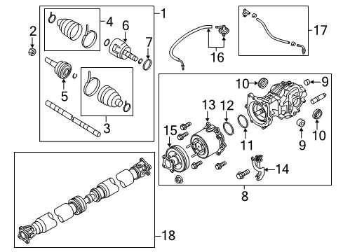 2020 Nissan Pathfinder Axle & Differential - Rear Diagram