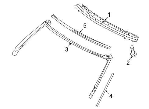 2020 Nissan 370Z Windshield Header & Components, Exterior Trim Diagram