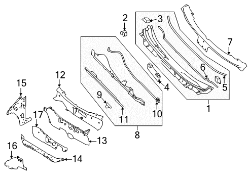 2020 Nissan Rogue Cowl Diagram