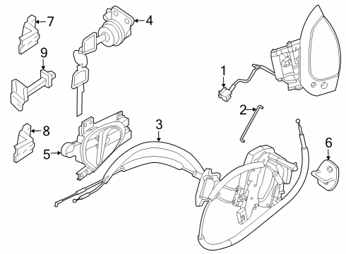 2023 Nissan Z HANDLE ASSY-FRONT DOOR OUTSIDE,LH Diagram for 80607-6GP0J