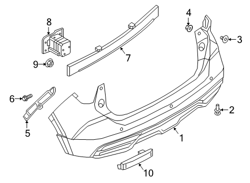 2021 Nissan Kicks Bumper & Components - Rear Diagram