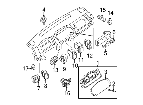 Combination Meter Assy-Instrument Diagram for 24810-9BT1B