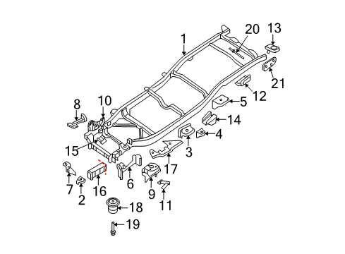 Bracket, Rear Body MOUNTING. Diagram for 95252-EA800