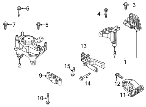 2022 Nissan Rogue Bracket-Engine Mounting,Rh Diagram for 11232-6RC0A