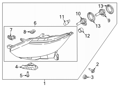 2021 Nissan Rogue Sport Bulbs Diagram 1