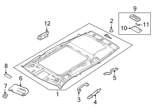 2021 Nissan Rogue Interior Trim - Roof Diagram 1