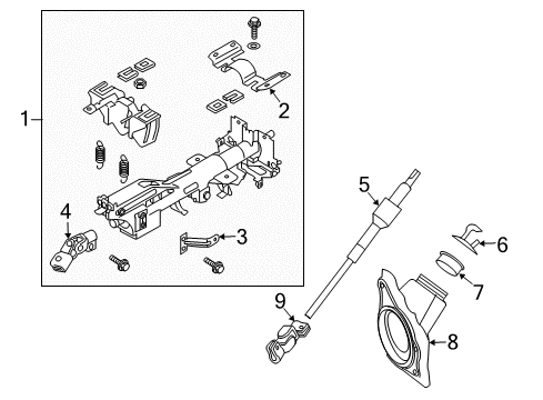 2020 Nissan 370Z Steering Column & Wheel, Steering Gear & Linkage Diagram 2