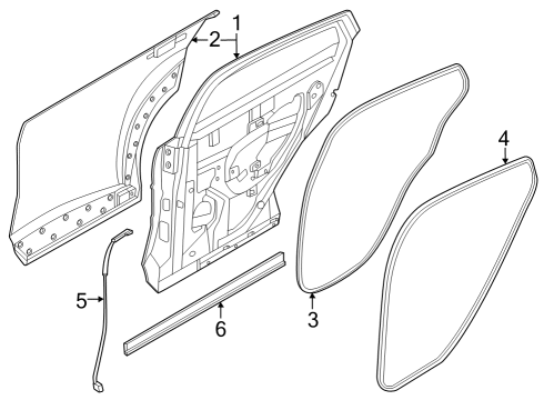 2023 Nissan ARIYA SEAL-REAR DOOR PARTITION,RH Diagram for 82838-5MP1A