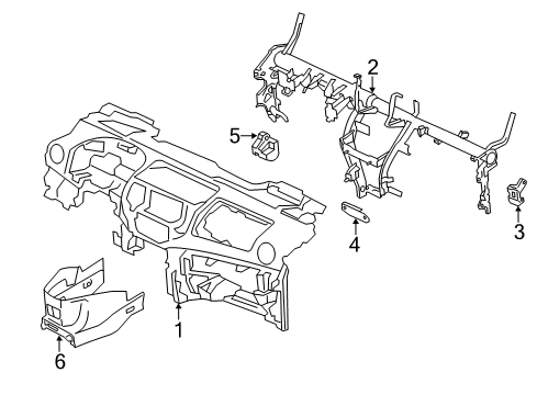 2021 Nissan NV Cluster & Switches, Instrument Panel Diagram 1