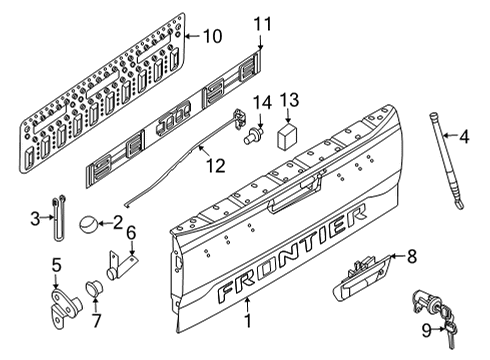 2024 Nissan Frontier Tail Gate Diagram 2