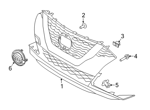 2023 Nissan Maxima EMBLEM-RADIATOR GRILLE Diagram for 62889-9DL0A