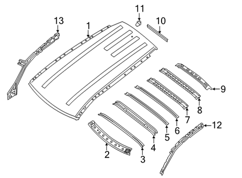 2024 Nissan Pathfinder Roof & Components Diagram 1