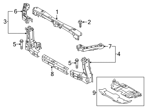 2020 Nissan Armada Radiator Support, Splash Shields Diagram