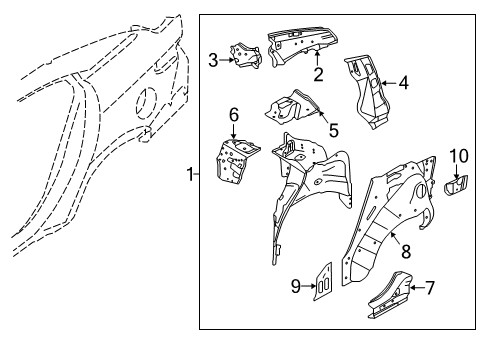 2020 Nissan Maxima Inner Structure - Quarter Panel Diagram