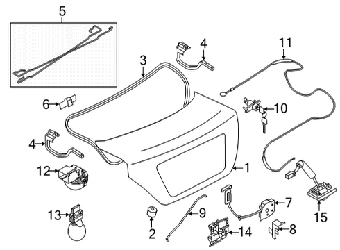 BAR-TORSION,TRUNK LID RH Diagram for 84432-5EF1B