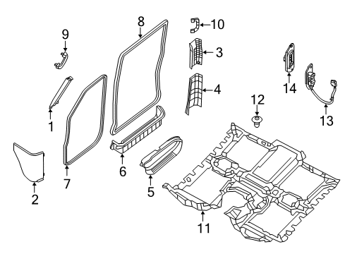 2021 Nissan NV 3500 Interior Trim - Pillars Diagram