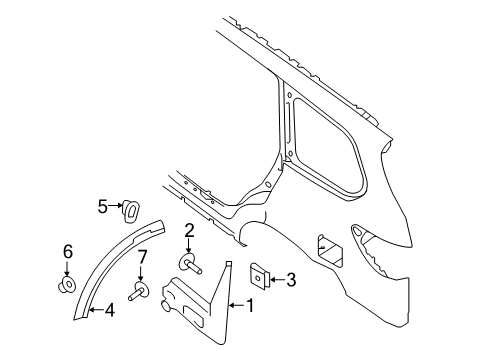 2020 Nissan Pathfinder Exterior Trim - Quarter Panel Diagram