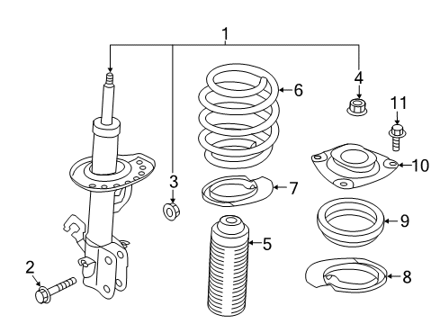 2021 Nissan Leaf Struts & Components - Front Diagram