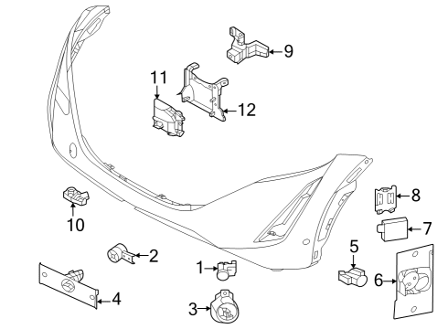 2023 Nissan ARIYA SENSOR ASSY DISTANCE Diagram for 28438-5710R