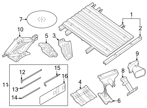 2022 Nissan Frontier Spare Tire Carrier, Floor Diagram 1