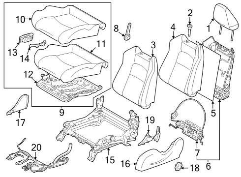 2023 Nissan Z CUSHION ASSY-FRONT SEAT Diagram for 87350-6GP1A