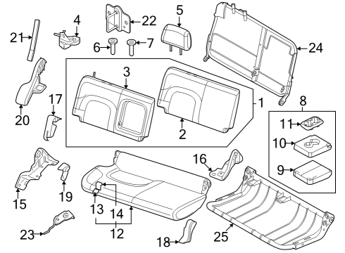 2024 Nissan Frontier BACK ASSY-REAR SEAT,RH Diagram for 88600-9BV6C