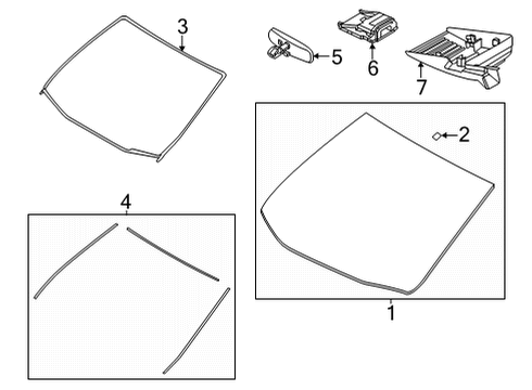 2021 Nissan Versa Glass - Windshield Diagram