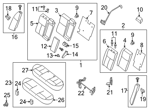 Holder Assy-Headrest,Lock Diagram for 88602-3JA0B