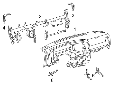 2020 Nissan NV Cluster & Switches, Instrument Panel Diagram 1