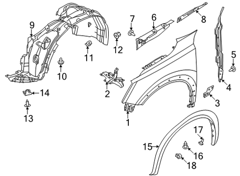 2022 Nissan Pathfinder PROTCT Fr FND L Diagram for 63843-6SA0B