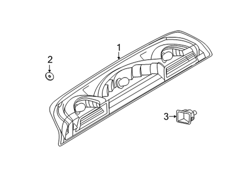 2024 Nissan Frontier High Mounted Stop Lamp, License Lamps Diagram