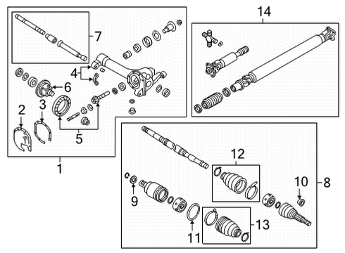 2022 Nissan Frontier Carrier & Front Axles Diagram